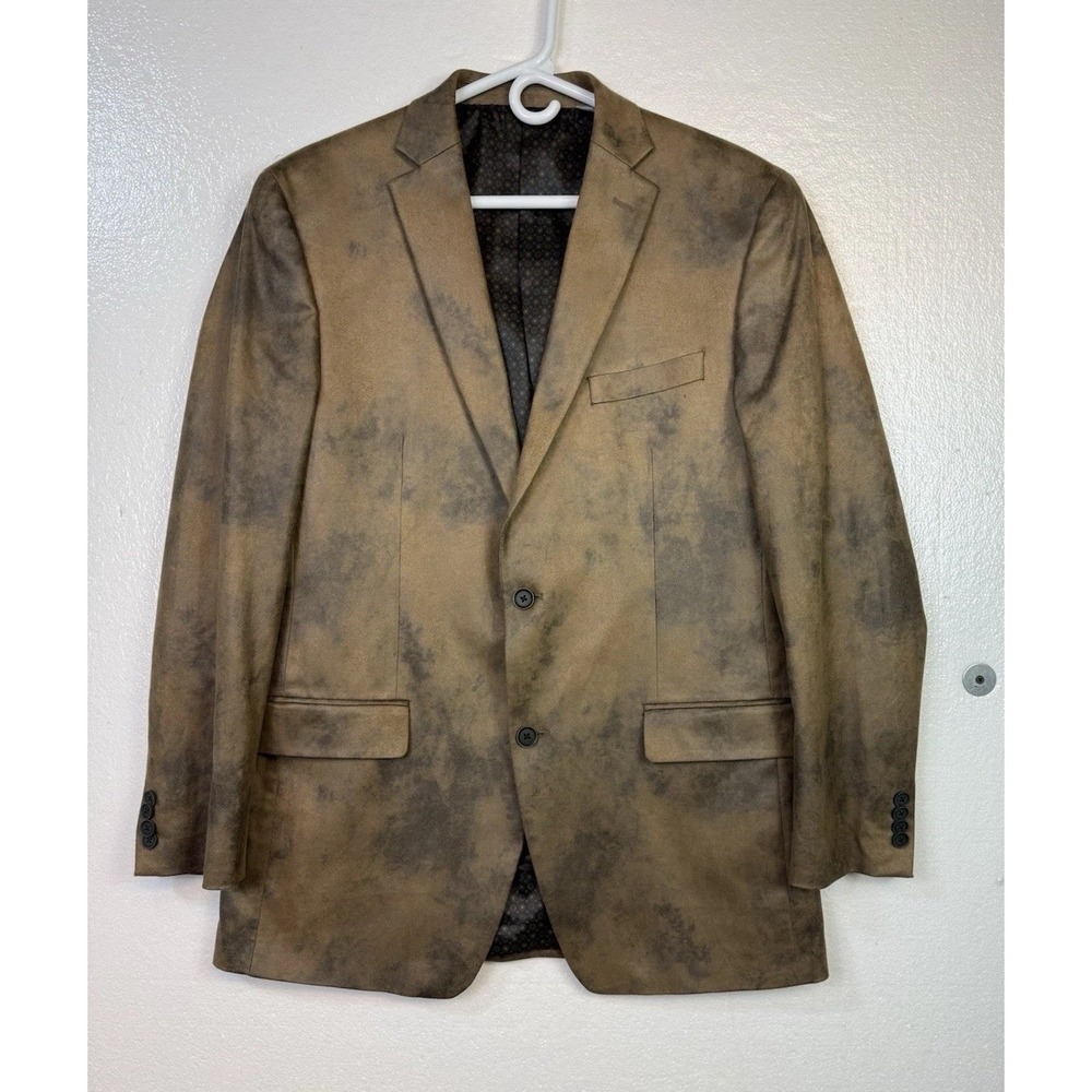 Michael Kors Mens 42L Faux Suede Blazer Brown Two Button Sports Coat Western